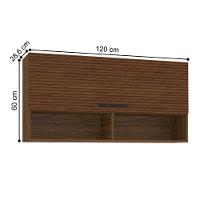 Armário Aéreo Com 1 Porta India Nogueira Ripado - 2