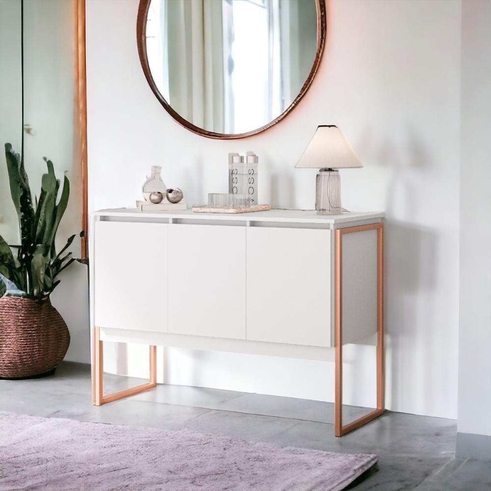 Buffet Classico Com 3 Portas Veneza Branco Cobre - 1