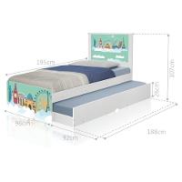 Bicama Juvenil Com Cabeceira Adesivada Mundo Viagens - 1