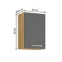 Armário Aéreo Com 1 Prateleira Orleans Freijó Gris - 2