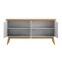 Buffet Com 4 Portas Capela Branco Acetinado Cinamomo - 3