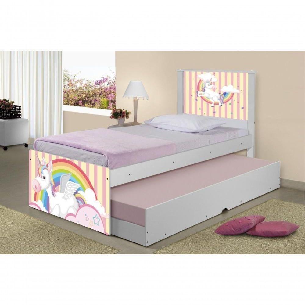 Bicama Juvenil Adesivada Unicórnio Meigo Com Colchões - 3