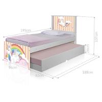 Bicama Juvenil Adesivada Unicórnio Meigo Com Colchões - 1