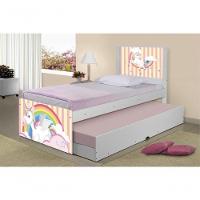 Bicama Juvenil Adesivada Unicórnio Meigo Com Colchões - 3