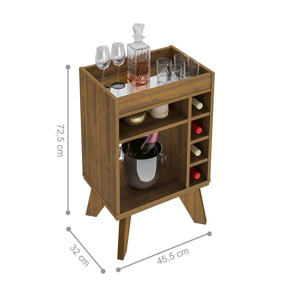 Bar Aparador Tampo Em Espelho Raccoon Pinho - 2