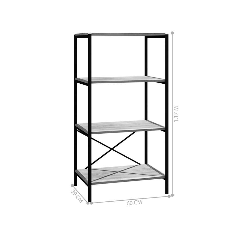 Armario Multiuso Industrial Mineta Com 4 Prateleiras Preto - 2