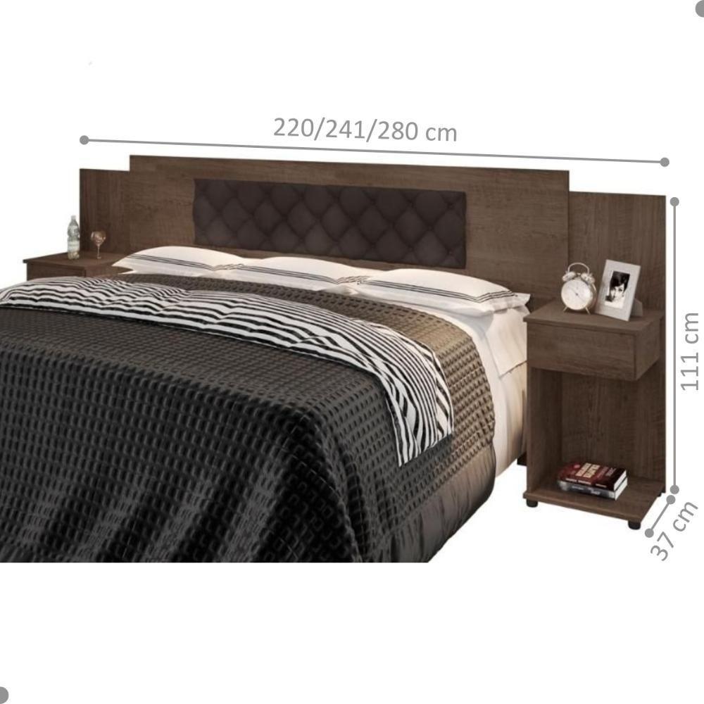Cabeceira Box Bruna Chocolate Com Capitonê Marrom - 2