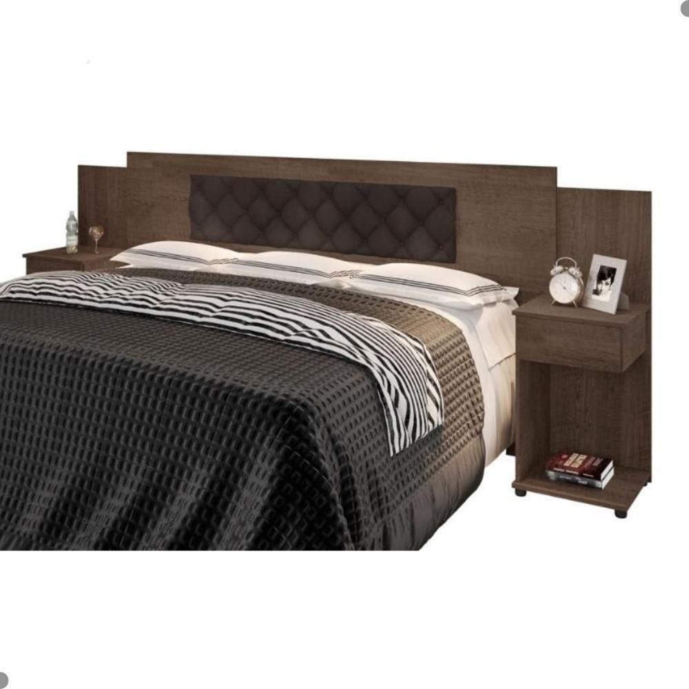 Cabeceira Box Bruna Chocolate Com Capitonê Marrom - 3