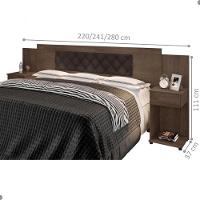 Cabeceira Box Bruna Chocolate Com Capitonê Marrom - 2