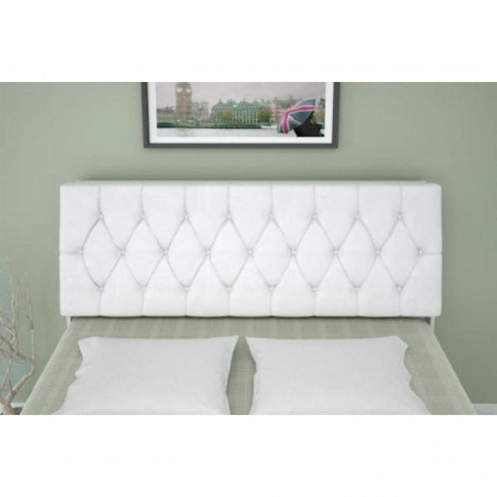 Cabeceira Box Casal Queen Isis Branco Com Capitonê Branco - 2