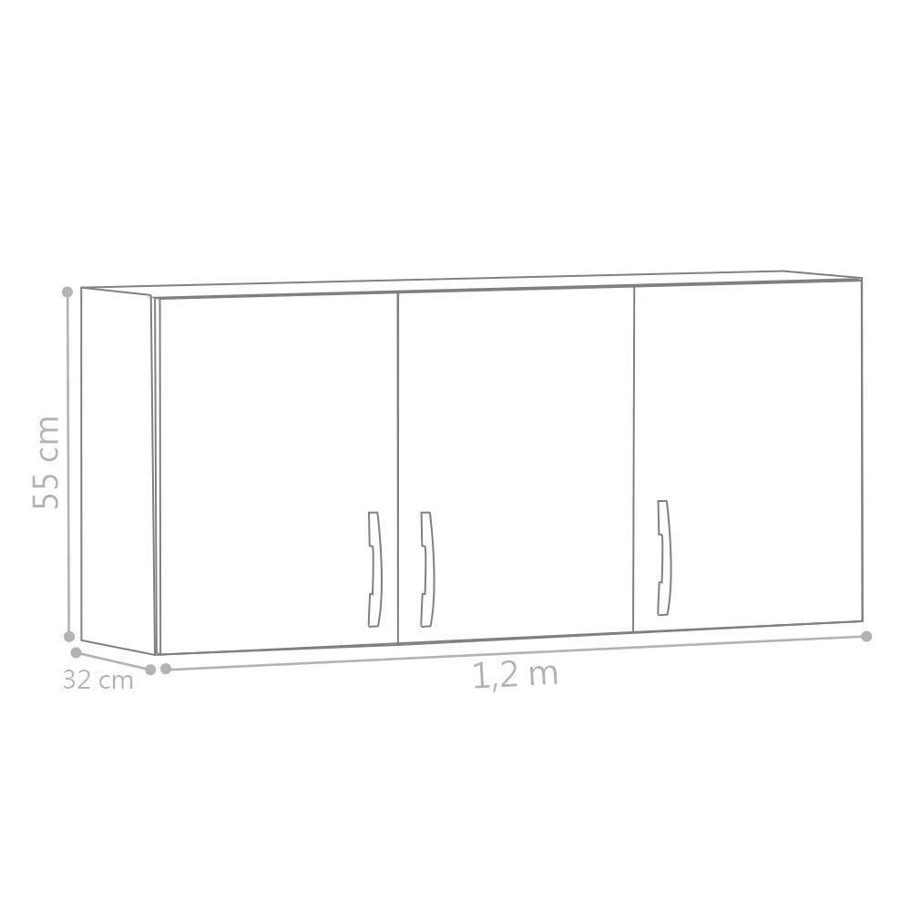 Armário Suspenso 3 Portas Valhalla Branco - 2