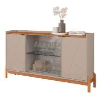 Buffet Aparador 2 Portas Com Vidro Madri Off White Cedro - 1