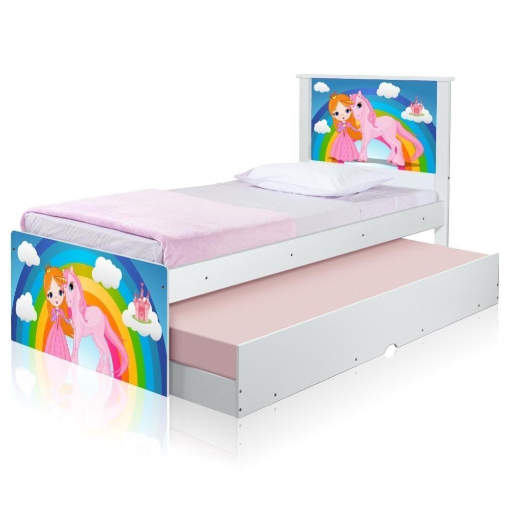 Bicama Juvenil Adesivada Princesa E Unicórnio Com Colchões - 2