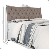 Cabeceira Box Queen Isis Branco Com Capitonê Bege Escuro - 2