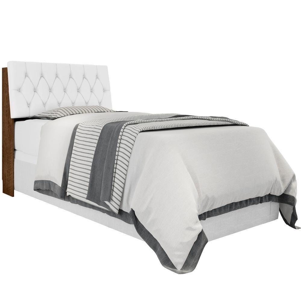 Cabeceira Box Isabella Solteiro Malbec Captonê Branco - 2