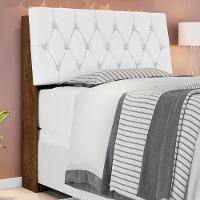 Cabeceira Box Isabella Solteiro Malbec Captonê Branco - 1