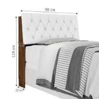 Cabeceira Box Isabella Solteiro Malbec Captonê Branco - 3