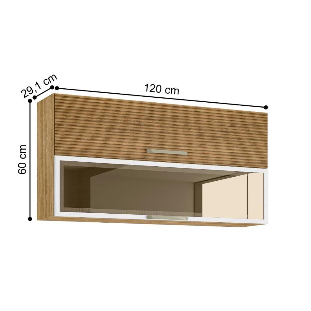 Armário Suspenso Com 2 Portas Quebec Freijó Ripado Supremo - 2