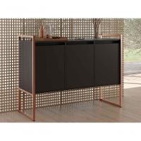 Buffet Industrial 3 Portas Preto Cobre Conjunto 2 Unidades - 5