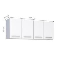 Armário Suspenso 4 Portas Codajás Branco - 2