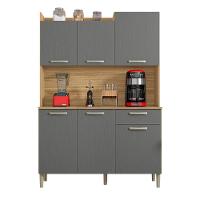 Armário Para Cozinha Com 6 Portas Bolonha Freijó Gris - 1