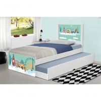 Bicama Juvenil Adesivada Mundo Viagens Com Colchões - 3