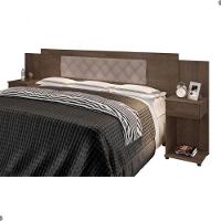 Cabeceira Box Bruna Chocolate Com Capitonê Bege Claro - 3