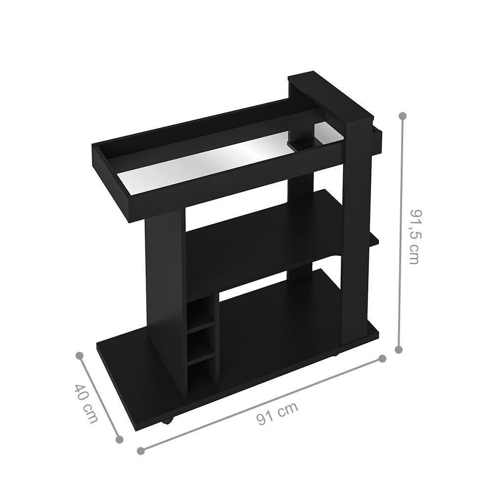 Bar Aparador 1 Prateleiras Pawnee Preto - 2