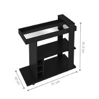 Bar Aparador 1 Prateleiras Pawnee Preto - 2