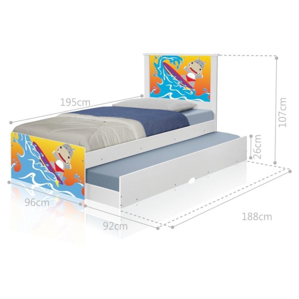 Bicama Juvenil Adesivada Surfista Com Colchões - 1