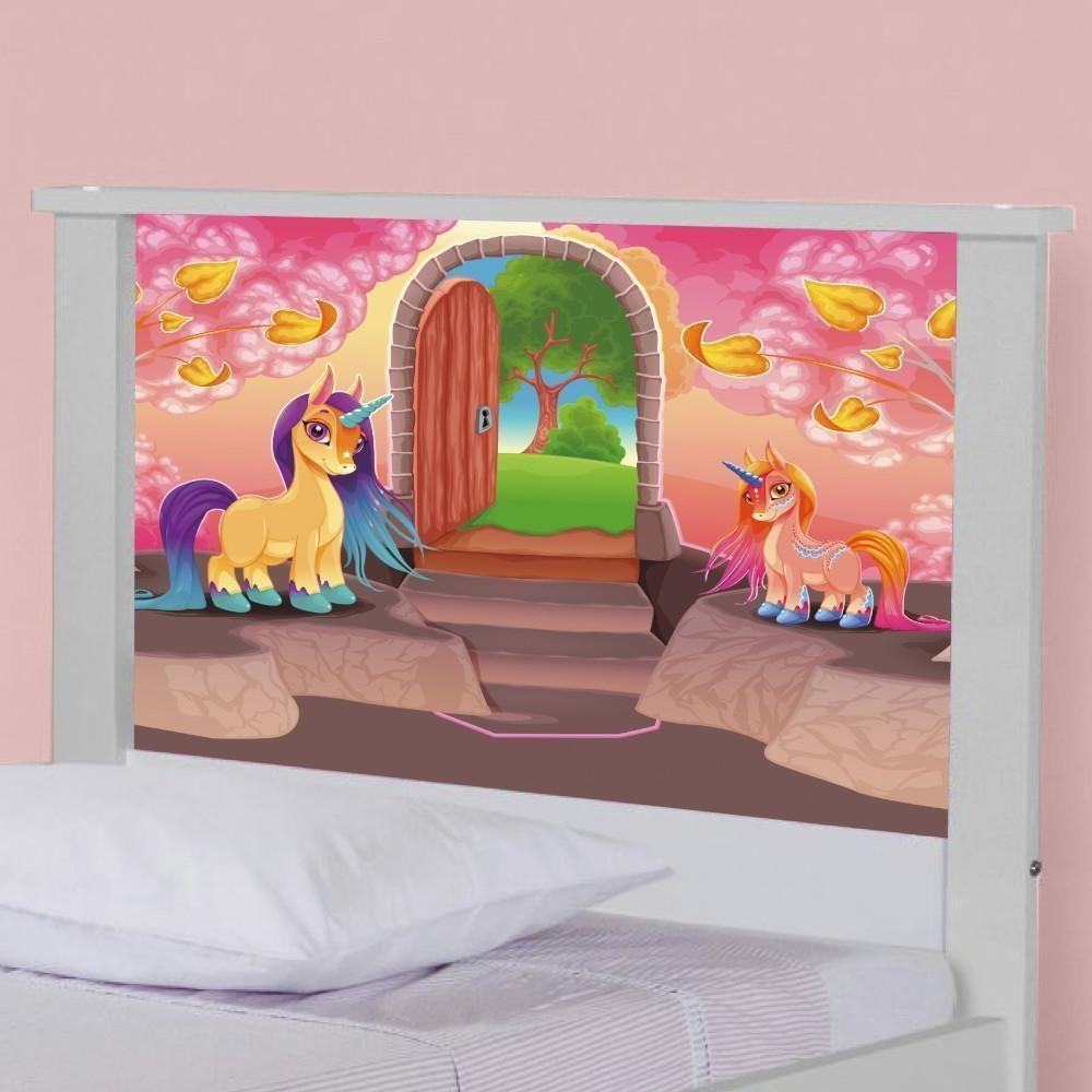 Bicama Juvenil Adesivada Unicórnios Mágicos Com Colchões - 4