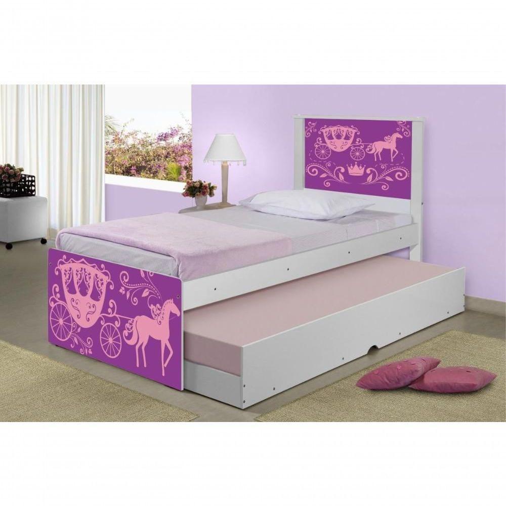 Bicama Juvenil Adesivada Carruagem Princesa Com Colchões - 3