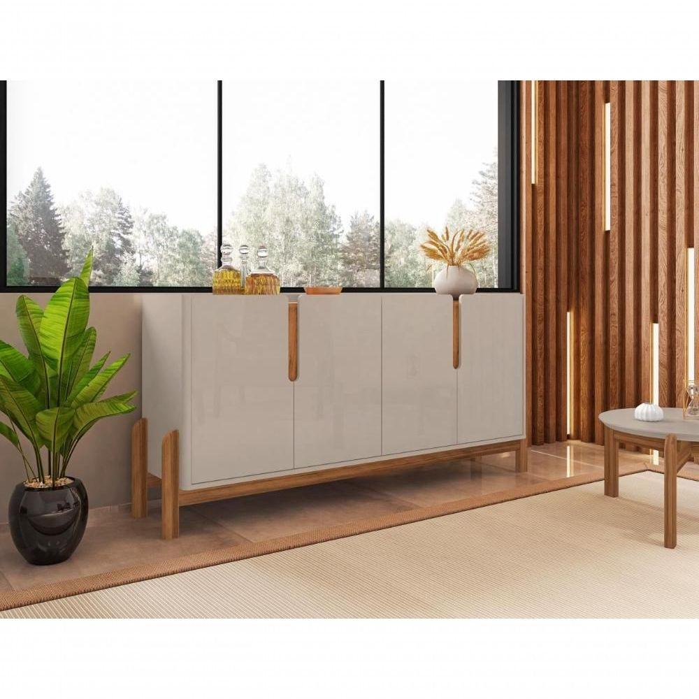 Buffet Agnes Off White-cedro 4 Portas Com Detalhe Curvo - 5