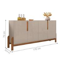 Buffet Agnes Off White-cedro 4 Portas Com Detalhe Curvo - 2
