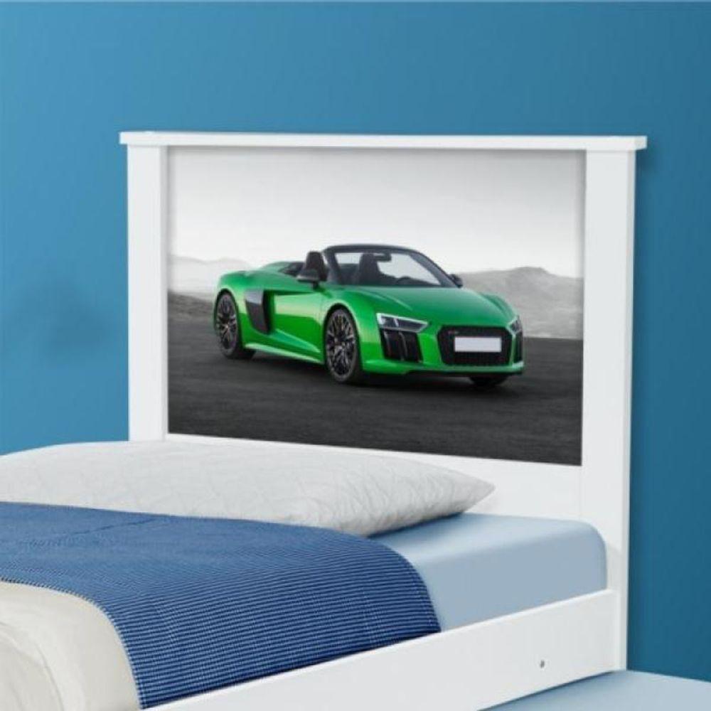 Cama Bibox Solteiro Carro Verde Veloz Com Colchões - 4