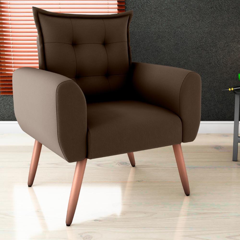 Jogo De Poltronas Decorativas Park Suede Marrom - 5