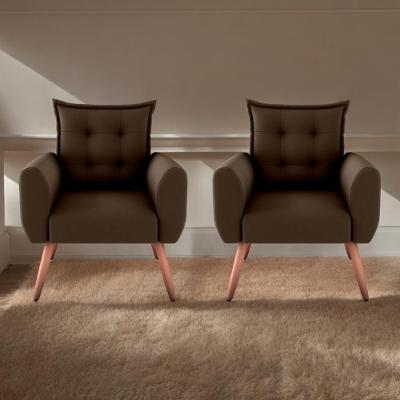 Jogo De Poltronas Decorativas Park Suede Marrom