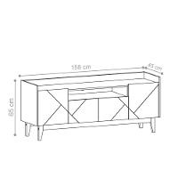 Rack Para Tv Viktor Com Frisos Nas Portas Cinza Noce - 2