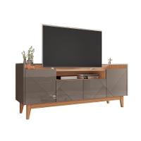 Rack Para Tv Viktor Com Frisos Nas Portas Cinza Noce