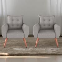 Jogo De Poltronas Decorativas Park Linho Chumbo - 1