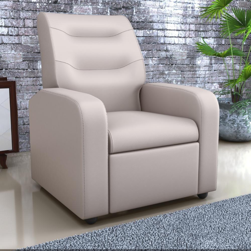 Poltrona Decorativa Reclinável Pireu Corino Bege - 1