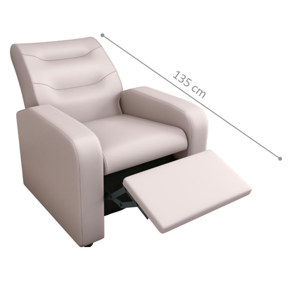 Poltrona Decorativa Reclinável Pireu Corino Bege - 3