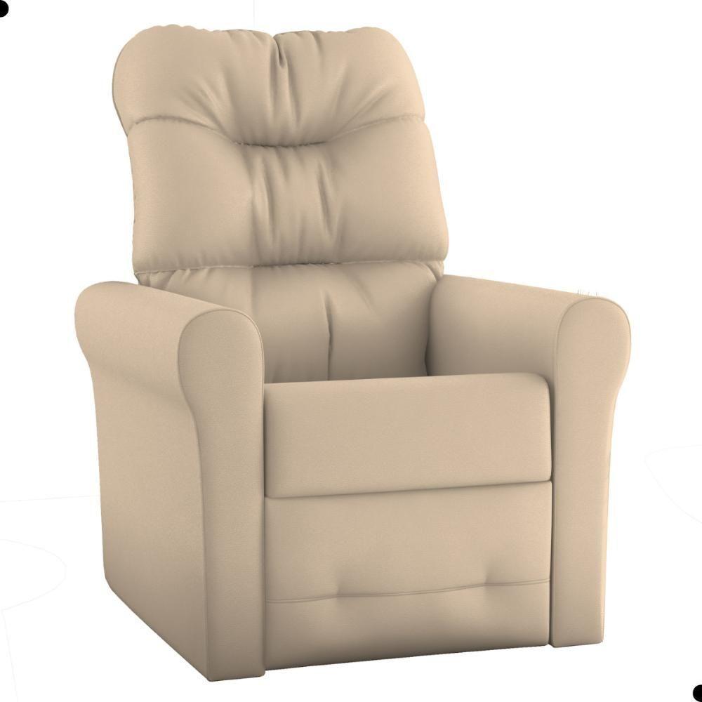 Poltrona Reclinável Para Descanso Thalia Corino Bege - 4