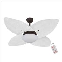 Ventilador De Teto Dormamu Marrom Texturizado 4 Pés Palmae Branco 220V Com Controle - 1