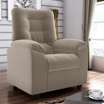 Poltrona Reclinável Almofadada Ripon Veludo Cappuccino