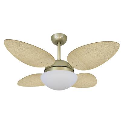 Ventilador de Teto Casa H Volare Petalo Palmae Natural 4 Pás Dourado 110V