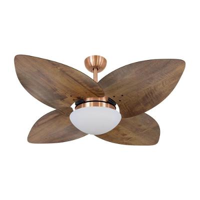 Ventilador de Teto Casa H 4 Pás 3 Velocidades Imbuia Dormamu Cobre 110V