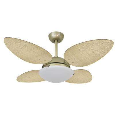 Ventilador de Teto Casa H 4 Pás 3 Velocidades Dourado Modelo Volare Petalo Palmae 110V