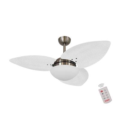 Ventilador de Teto Casa H Dormamu Bronze Palmae Branco 120cm 3 Pás com Controle 220V