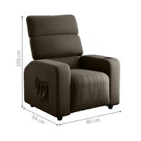 Poltrona Reclinável Para Sala Hull Veludo Turkey Marrom - 2